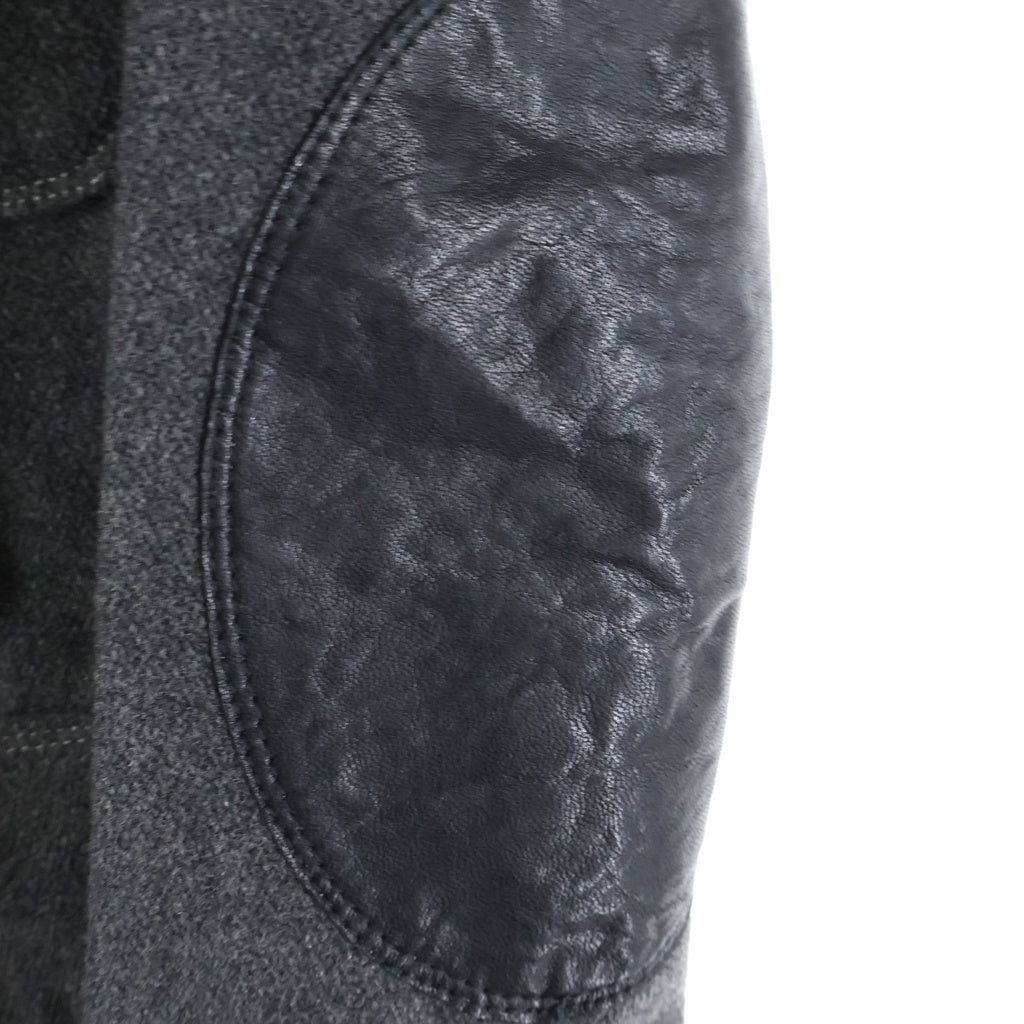 DIESEL BLACK GOLD(ディーゼルブラックゴールド) LEATHER COLLAR WOOL 5BJACKET レザー切り替え エルボーパッチ ウール ジャケット グレー