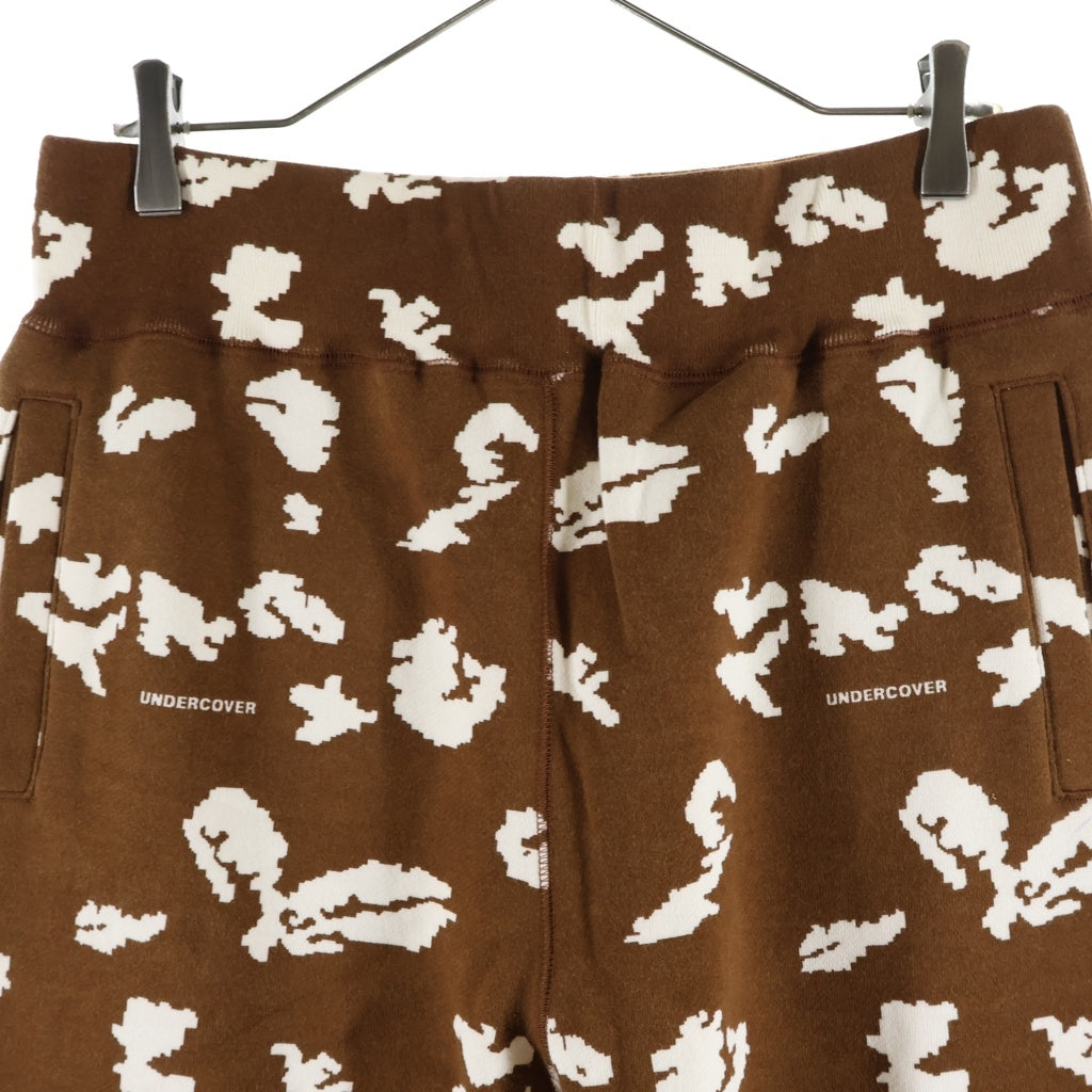 UNDERCOVER(アンダーカバー) 22AW Sweat Pants アブストラクトパターン スウェット トラックパンツ ブラウン UC2B4503-1