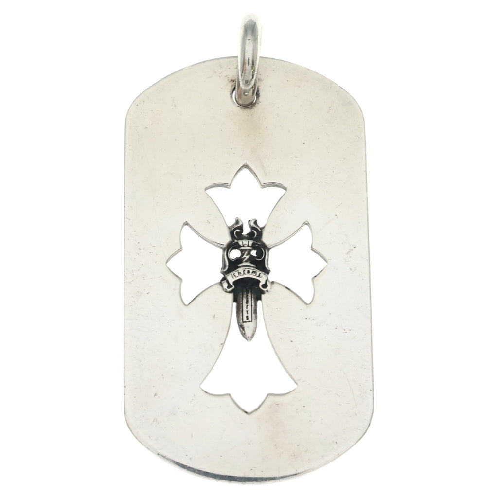 CHROME HEARTS(クロムハーツ) D TAG LRG CO CRS カットアウトクロスドッグタグ ラージ ペンダントトップ シルバー BCA239