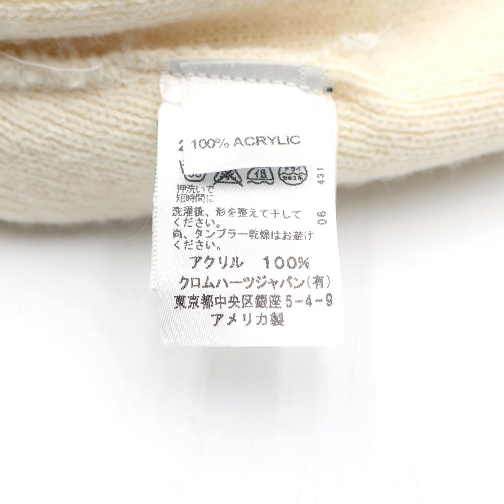CHROME HEARTS(クロムハーツ) WATCH CAP ホースシュー CHプラス 刺繍 アクリルワッチ ビーニー ホワイト