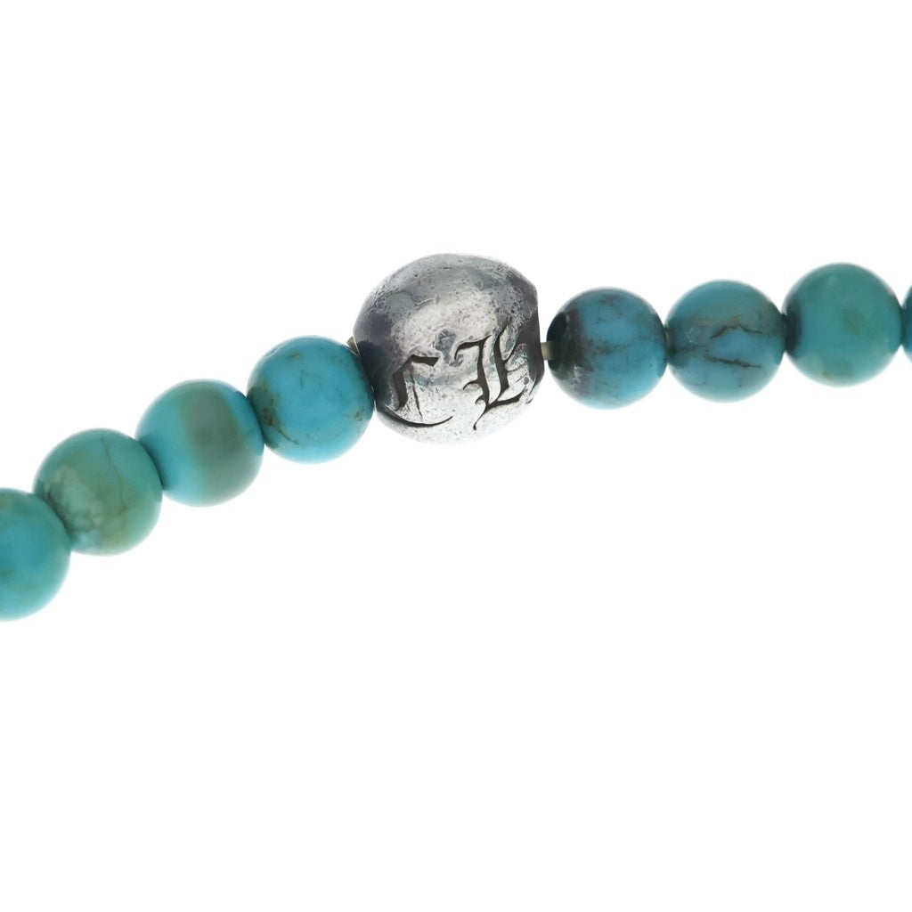 CHROME HEARTS(クロムハーツ) BEAD 4mm CHクロス ターコイズビーズ ブレスレット ブルー/シルバー