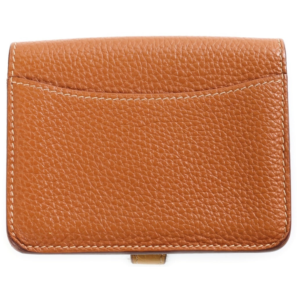 HERMES(エルメス) ドゴン コンパクト バイカラー ウォレット 財布 トゴ ゴールド/カリー □L刻印