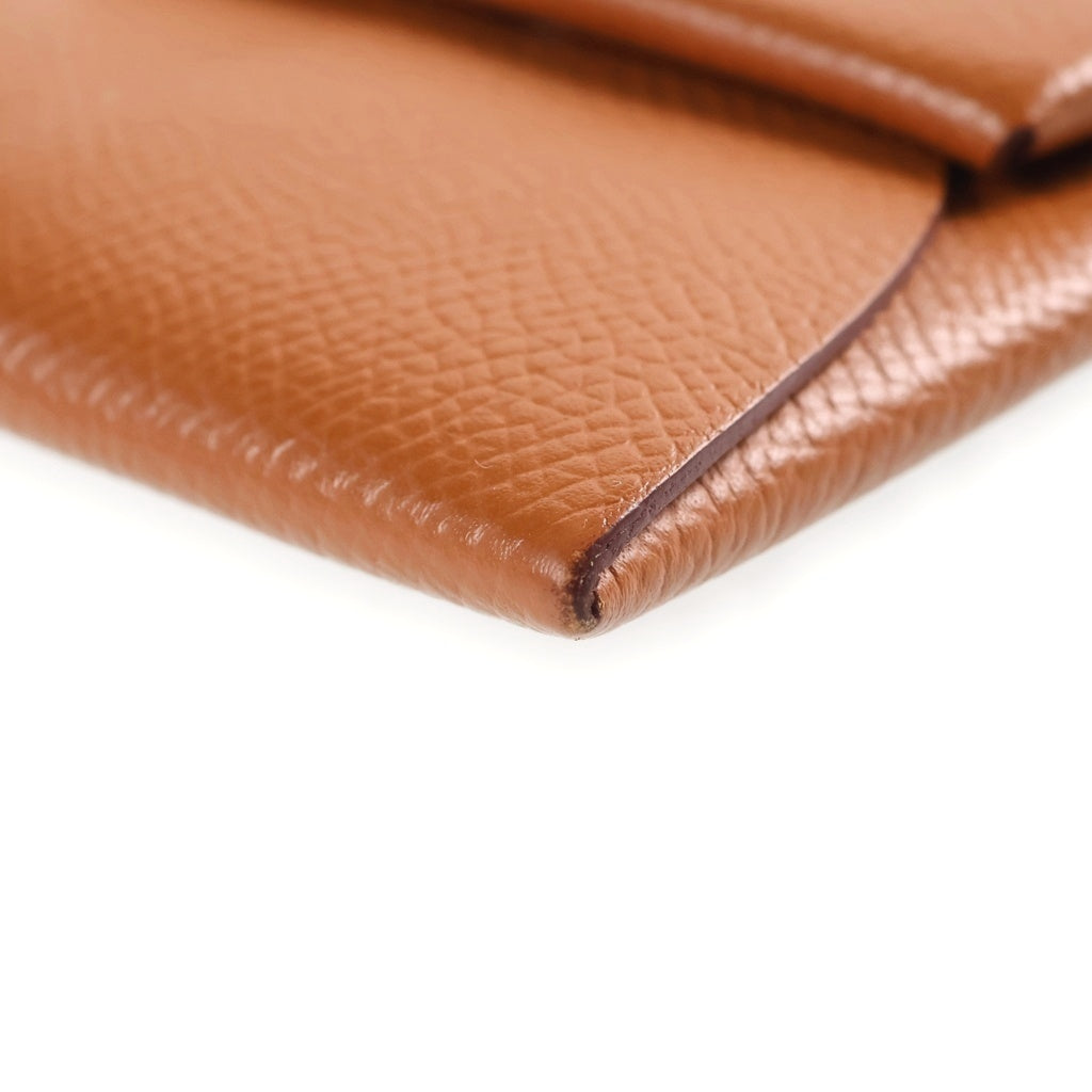 HERMES(エルメス) バスティア コインケース 小銭入れ コインパース ヴォーエプソン レザー ゴールド B刻印 レディース