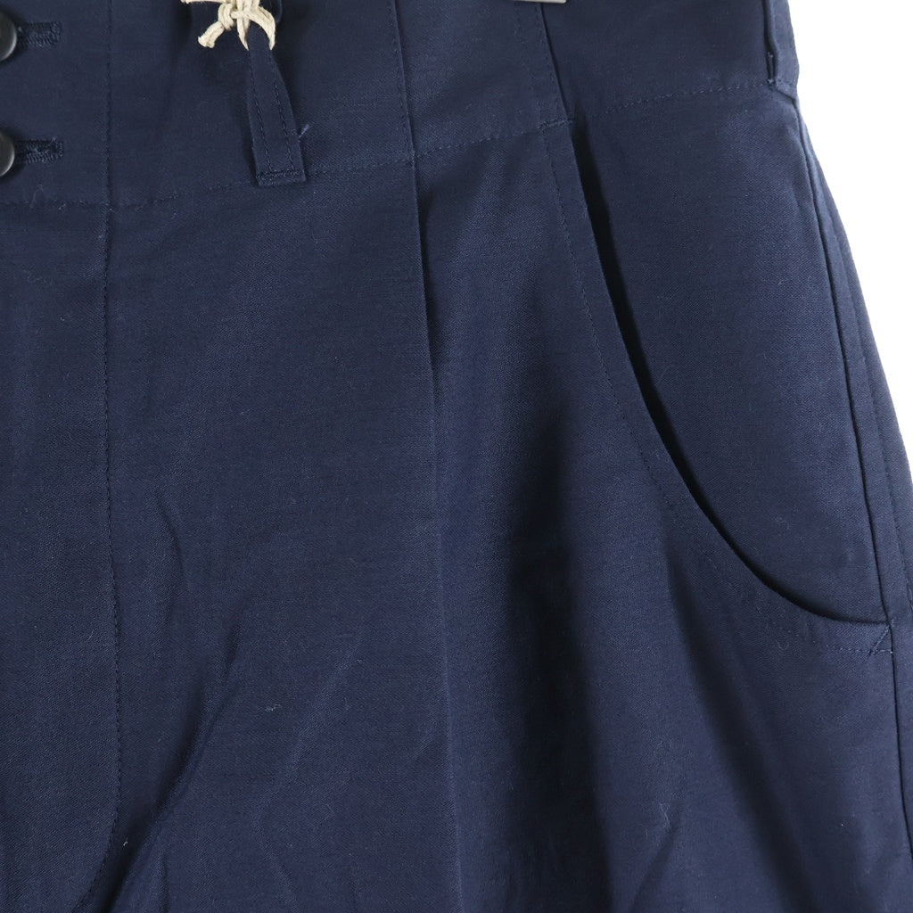 NO BRAND(ノーブランド) NICHOLAS DALEY 【ニコラスデイリー】 22SS PLEATED TROUSERS テーラードトラウザーズパンツ ネイビー PT2-C-NY