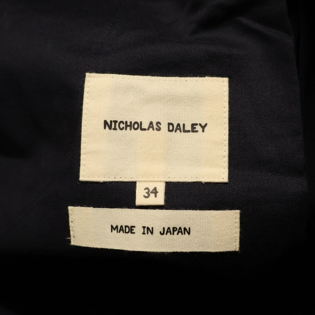 NO BRAND(ノーブランド) NICHOLAS DALEY 【ニコラスデイリー】 22SS PLEATED TROUSERS テーラードトラウザーズパンツ ネイビー PT2-C-NY