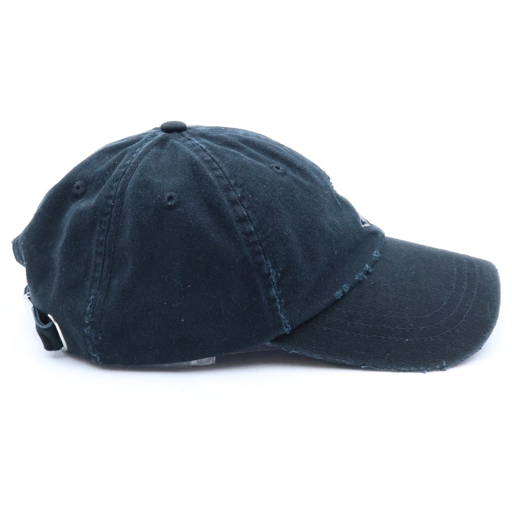 NO BRAND(ノーブランド) Han Kjobenhavn【ハン コペンハーゲン】 Distressed HK Diamond Embroidery Cap ダメージ加工 キャップ 帽子 ブラック