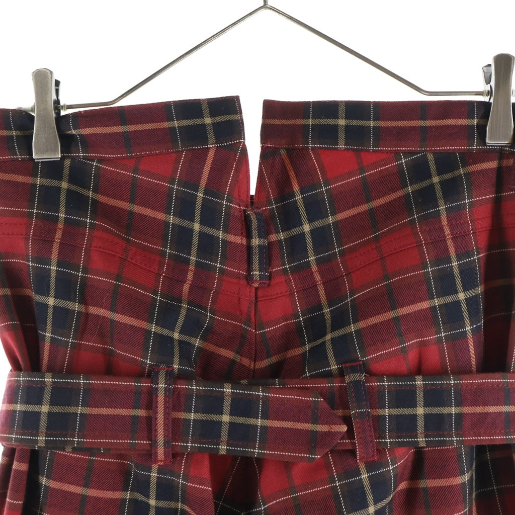 JUNYA WATANABE COMME des GARCONS(ジュンヤワタナベ コムデギャルソン) 06SS Archive Check Pants チェック トレンチコート パンツ 解体再構築 レッド レディース JQ-P012