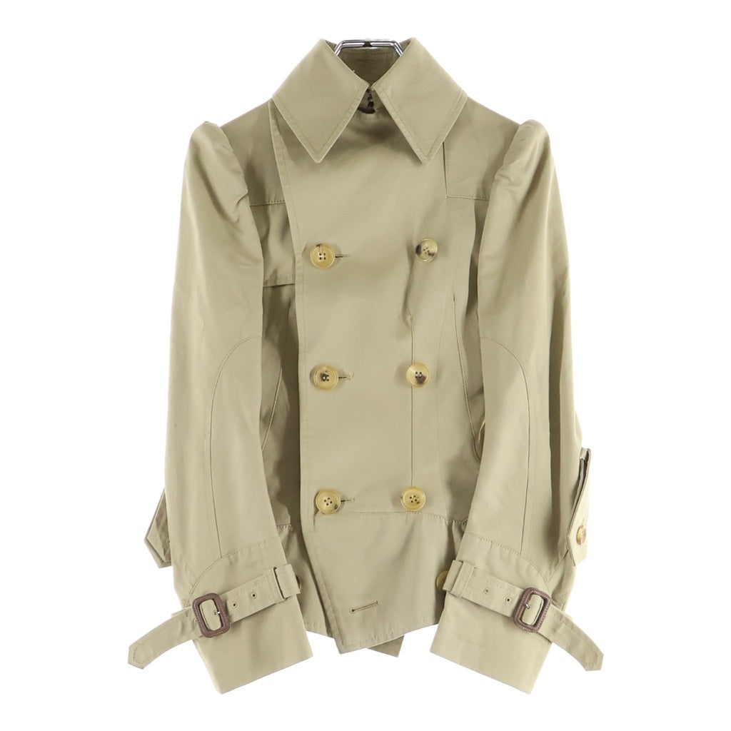 JUNYA WATANABE COMME des GARCONS(ジュンヤワタナベ コムデギャルソン) 06SS Archive Short Trench Coat ショート トレンチコート 裏地市松模様 再構築 ベージュ レディース JQ-J005