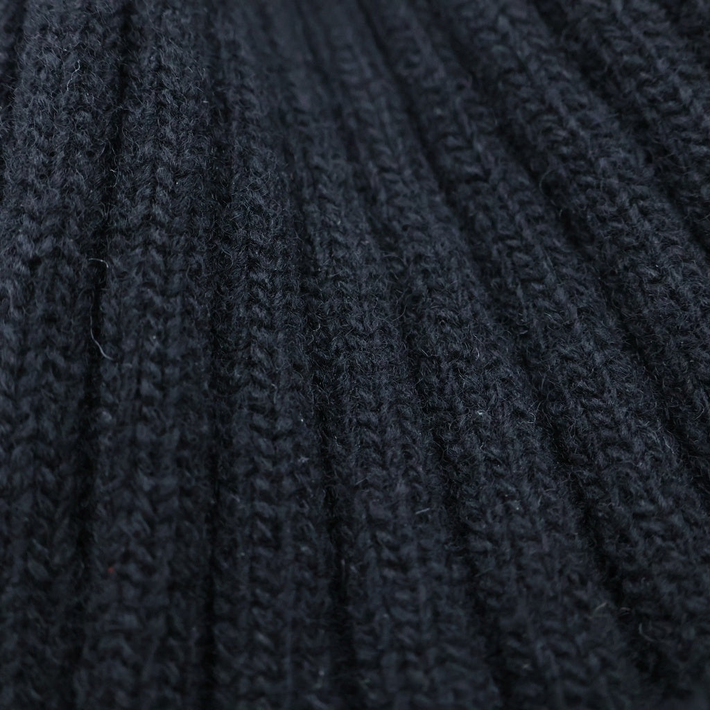 THUG CLUB(サグクラブ) Knit Beanie ロゴチャーム ニットビーニー ニット帽 帽子 ブラック TC23AC1602