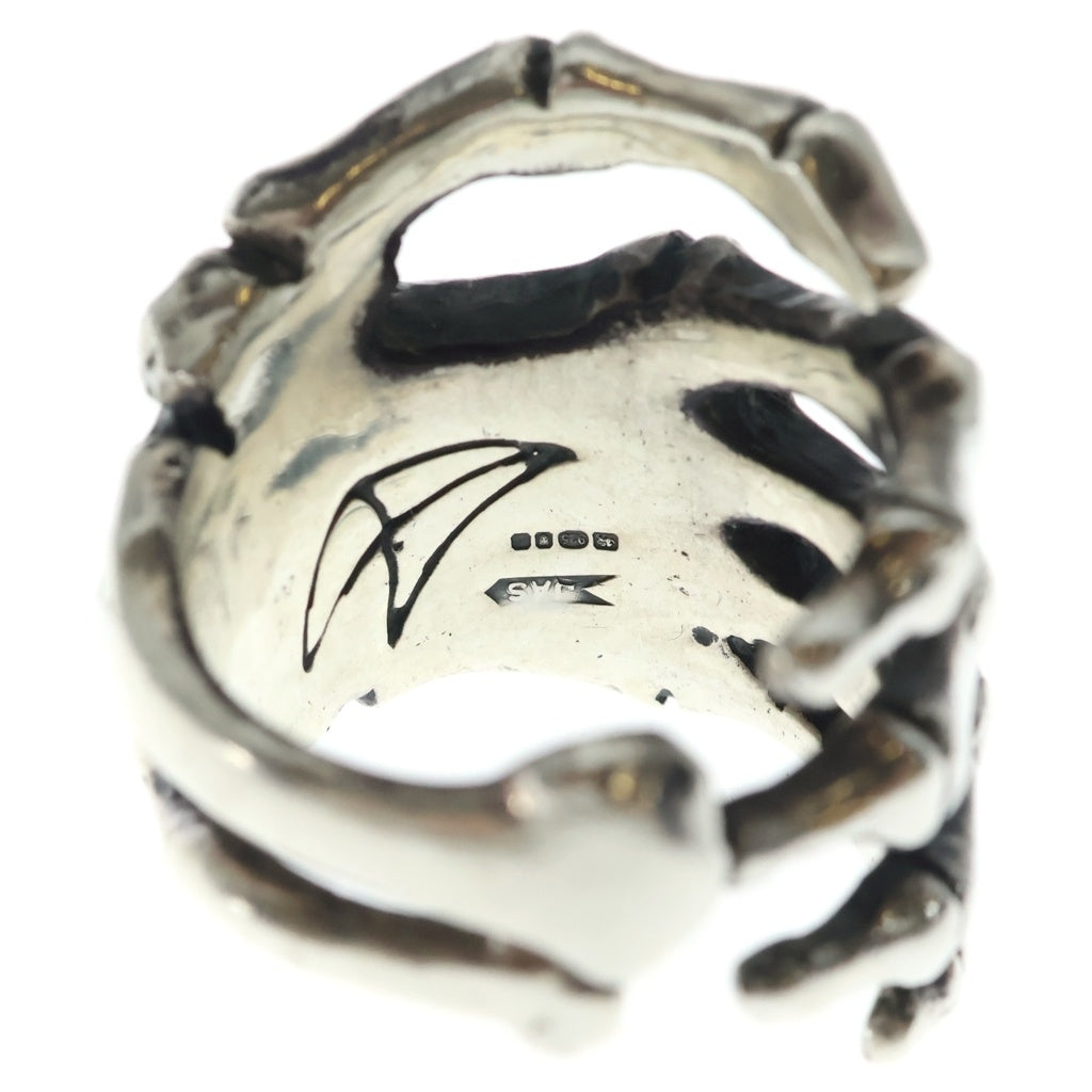 CRAZY PIG(クレイジーピッグ) BONE HAND RING ボーンハンド スカル リング SV925 シルバー