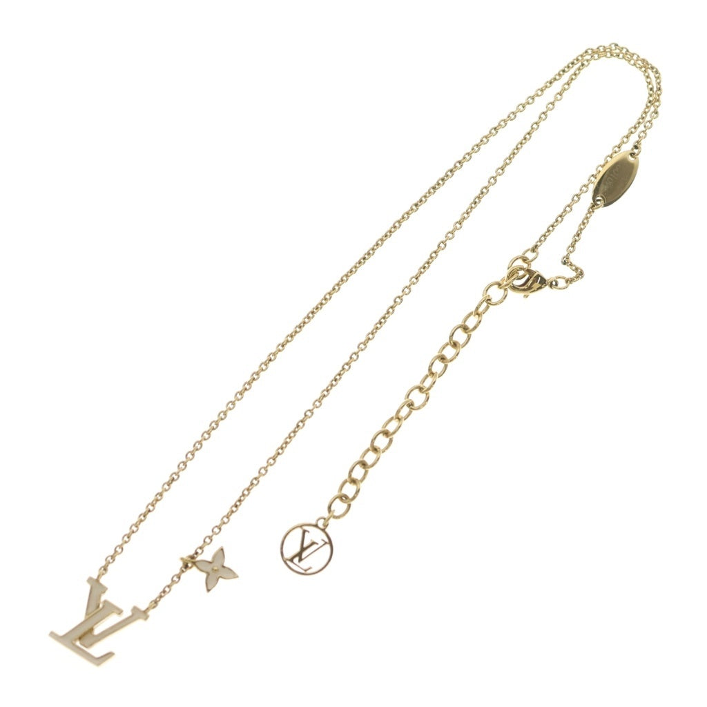 LOUIS VUITTON(ルイヴィトン) LV アイコニック エナメル ホワイト ブロン ネックレス ゴールド M01092 レディース