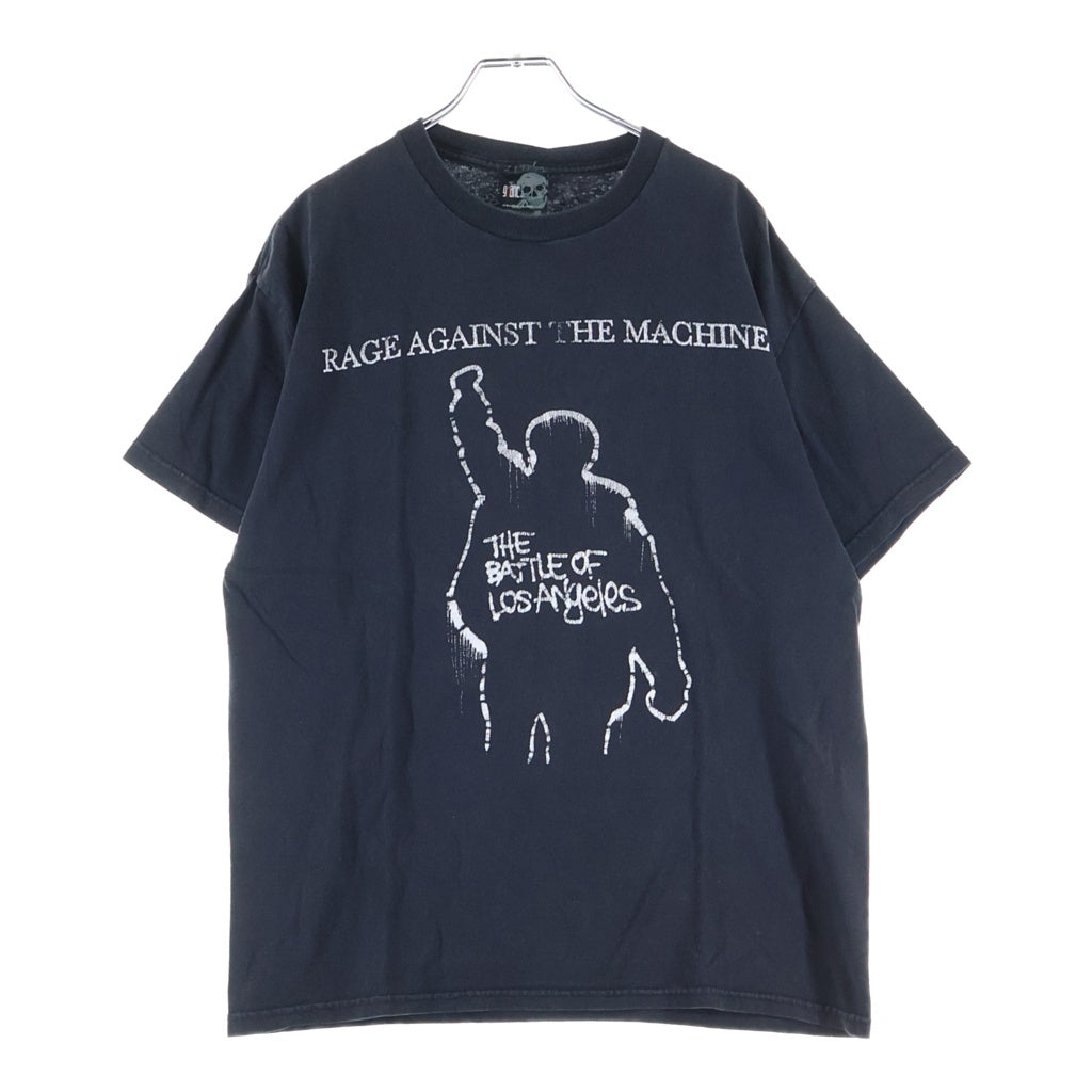 VINTAGE(ヴィンテージ) RAGE AGAINST MACHINE THE BATTLE OF LOS レイジアゲインストザ・マシーン ザ・バトル・オブ・ロス バンド 両面プリント クルーネック半袖Tシャツ カットソー ブラック