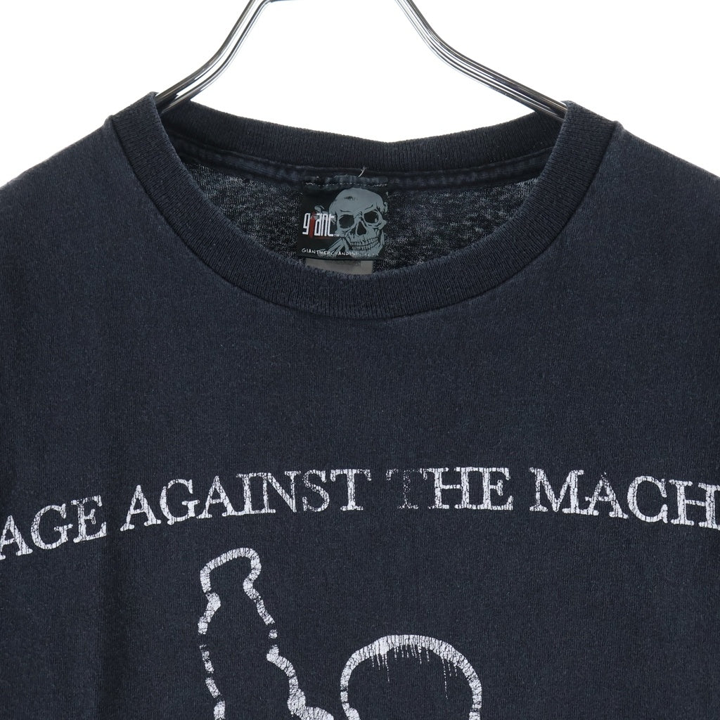 VINTAGE(ヴィンテージ) RAGE AGAINST MACHINE THE BATTLE OF LOS レイジアゲインストザ・マシーン ザ・バトル・オブ・ロス バンド 両面プリント クルーネック半袖Tシャツ カットソー ブラック