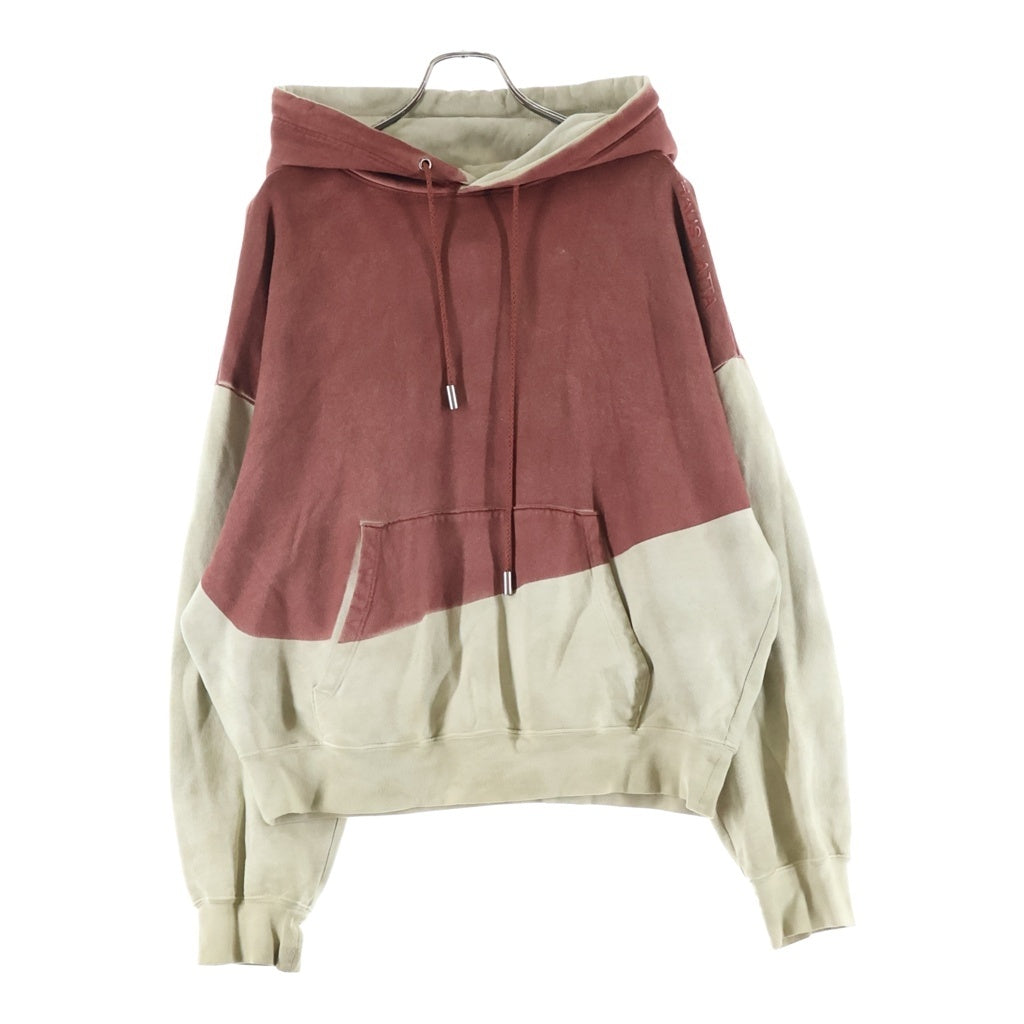 NO BRAND(ノーブランド) ECKHAUS LATTA エコーズラッタ 切替デザイン プルオーバーパーカー フーディー ブラウン/ベージュ