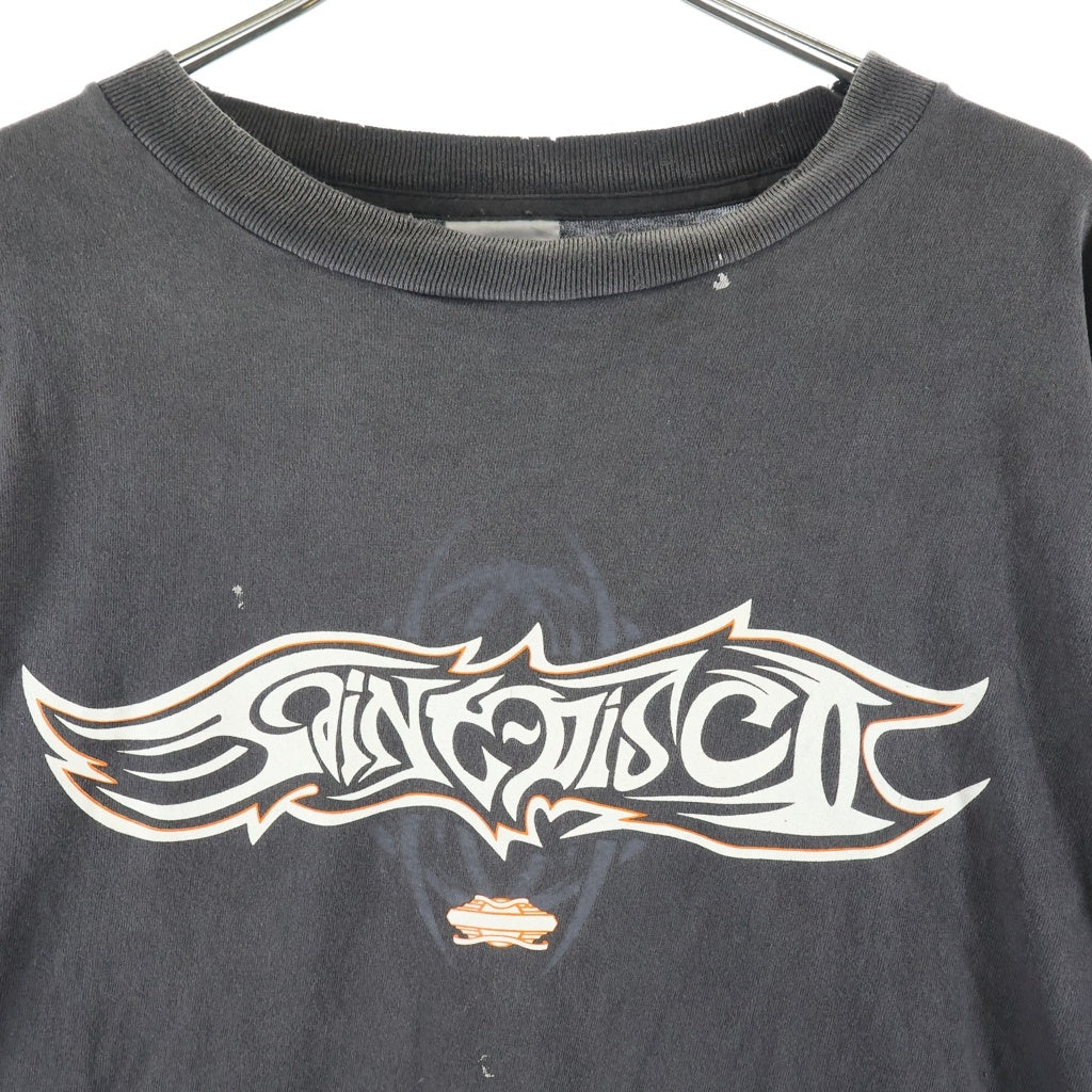 SAINT MICHAEL(セントマイケル) 25SS INSANITY ML LS TEE フレイムロゴ ダメージ加工 長袖Tシャツ ロンT グレー SM-HR8-0000-C41