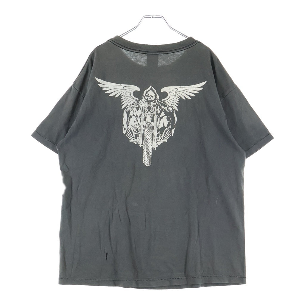 SAINT MICHAEL(セントマイケル) 23SS ×NEIGHBORHOOD NH-SS TEE SKULL BIKE ネイバーフッド ダメージ加工半袖Tシャツ グレー SM-S23-0000-116