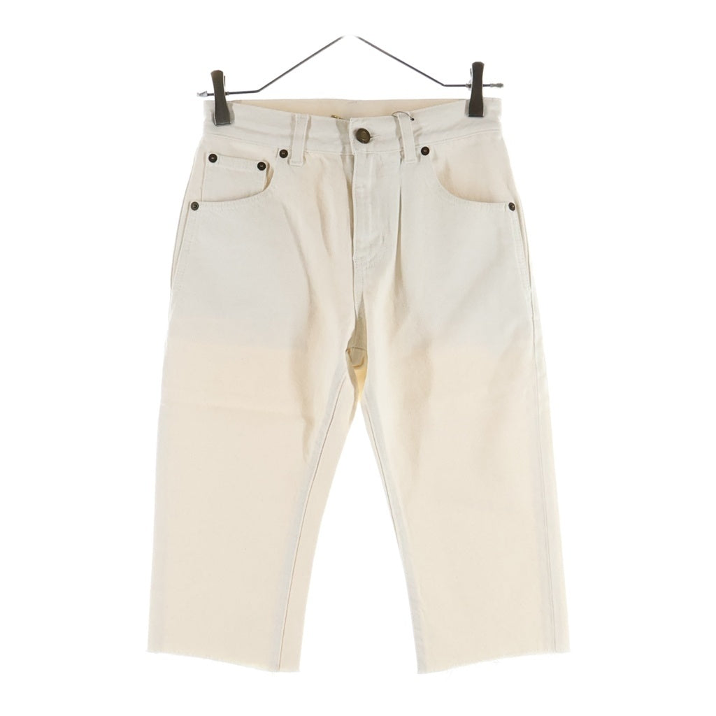 SAINT LAURENT PARIS(サンローランパリ) Denim Short Pants デニムショートパンツ ホワイト レディース 681317 Y23NO