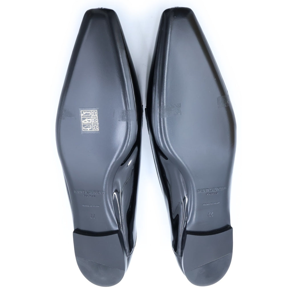 SAINT LAURENT PARIS(サンローランパリ) Chris ホースビット パテントレザー ローファー ローカットシューズ ブラック 776885