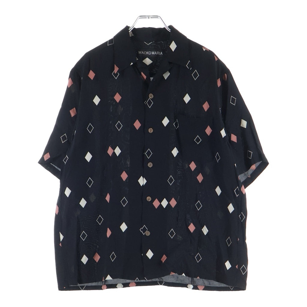 WACKO MARIA(ワコマリア) 24AW Daiamond Hawaian Shirt ダイアモンド ハワイアン 半袖シャツ ブラック