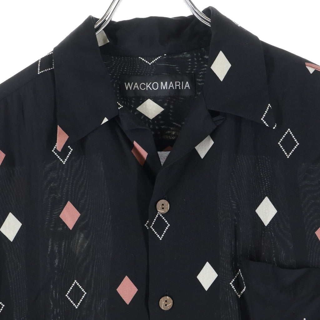 WACKO MARIA(ワコマリア) 24AW Daiamond Hawaian Shirt ダイアモンド ハワイアン 半袖シャツ ブラック