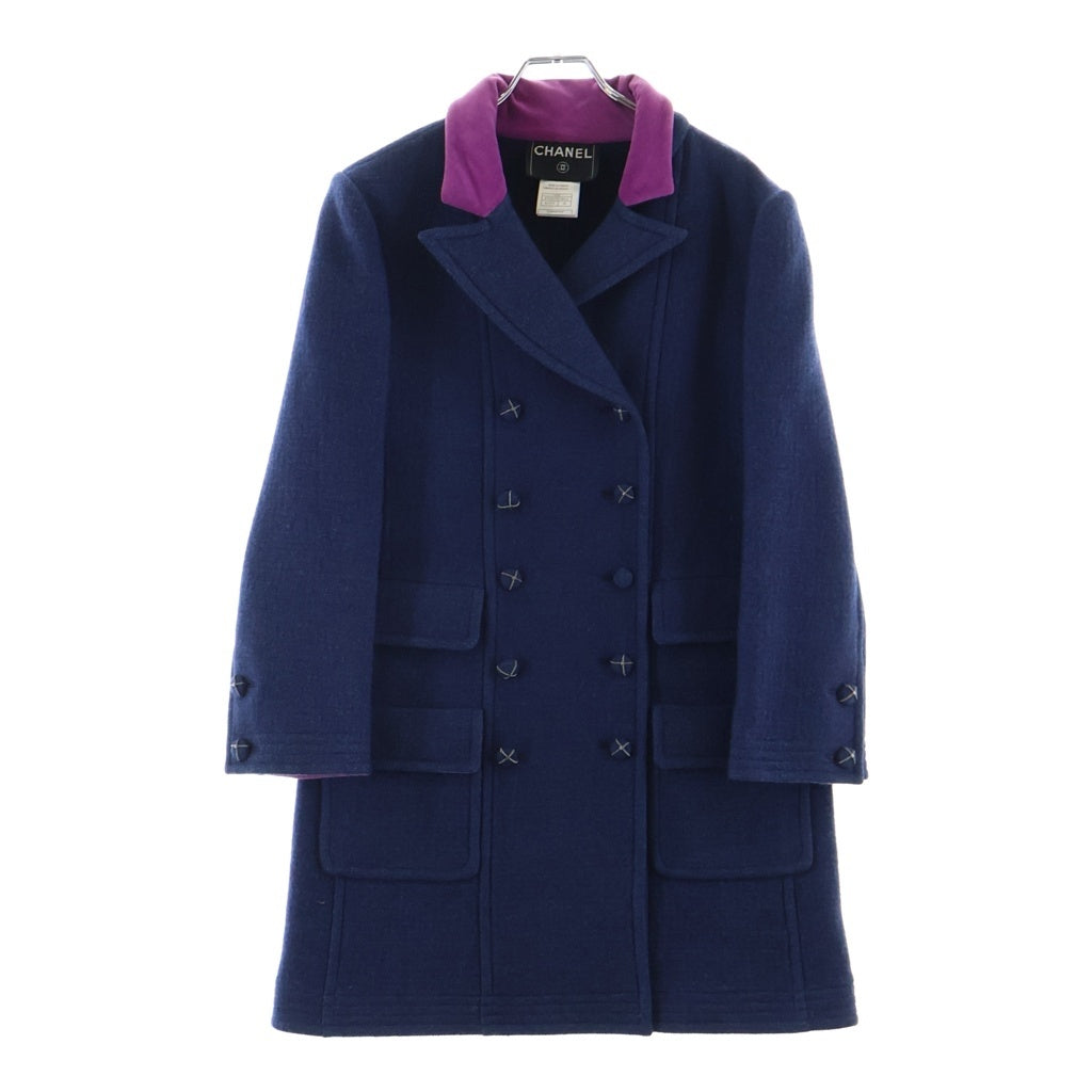 CHANEL(シャネル) 07AW Double Coat ダブルコート ココマークボタン ネイビー レディース P32027W04016