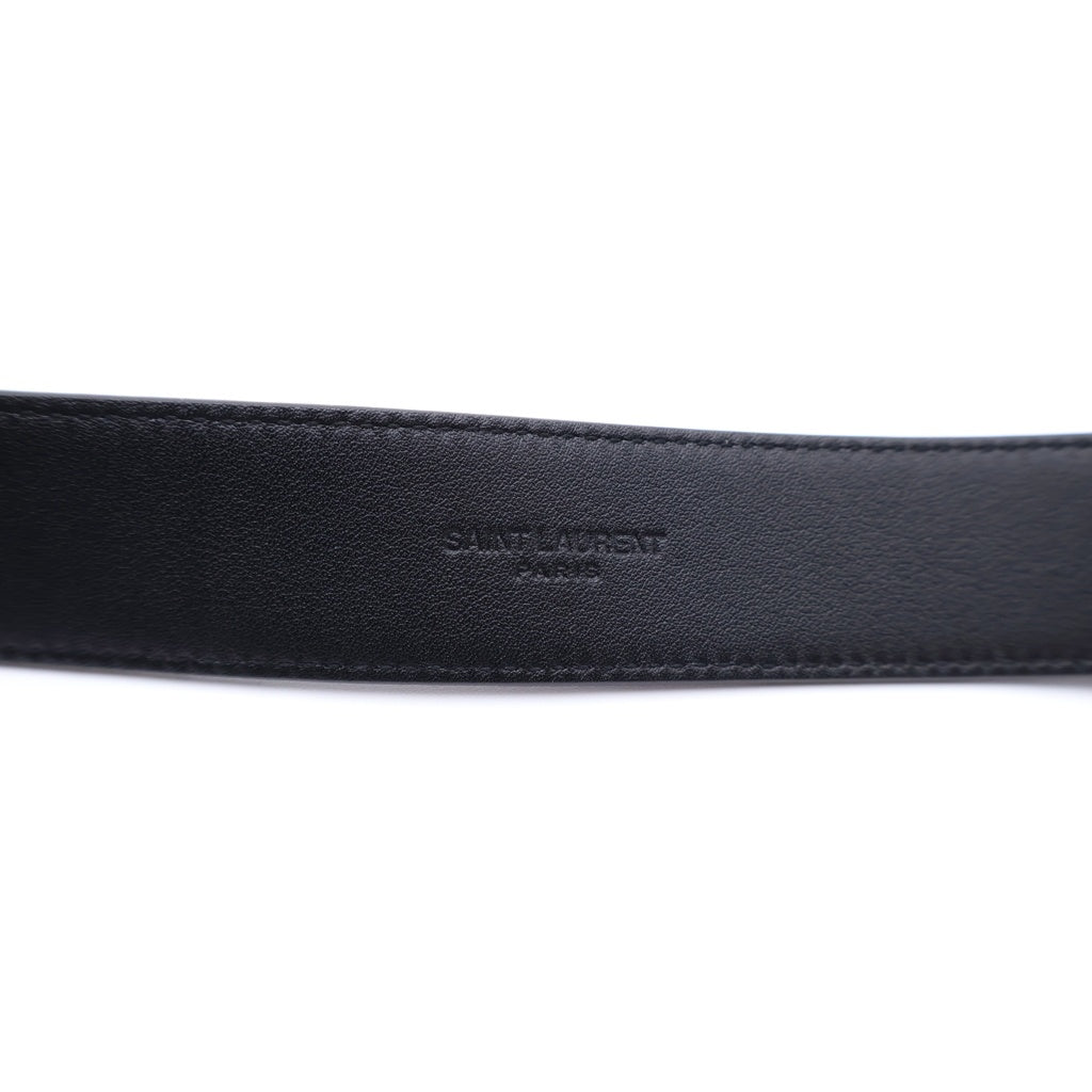 SAINT LAURENT PARIS(サンローランパリ) 25-26AW Leather Belt ヴァディム スクエアバックル スムースレザークロコ ベルト ブラウン 834591