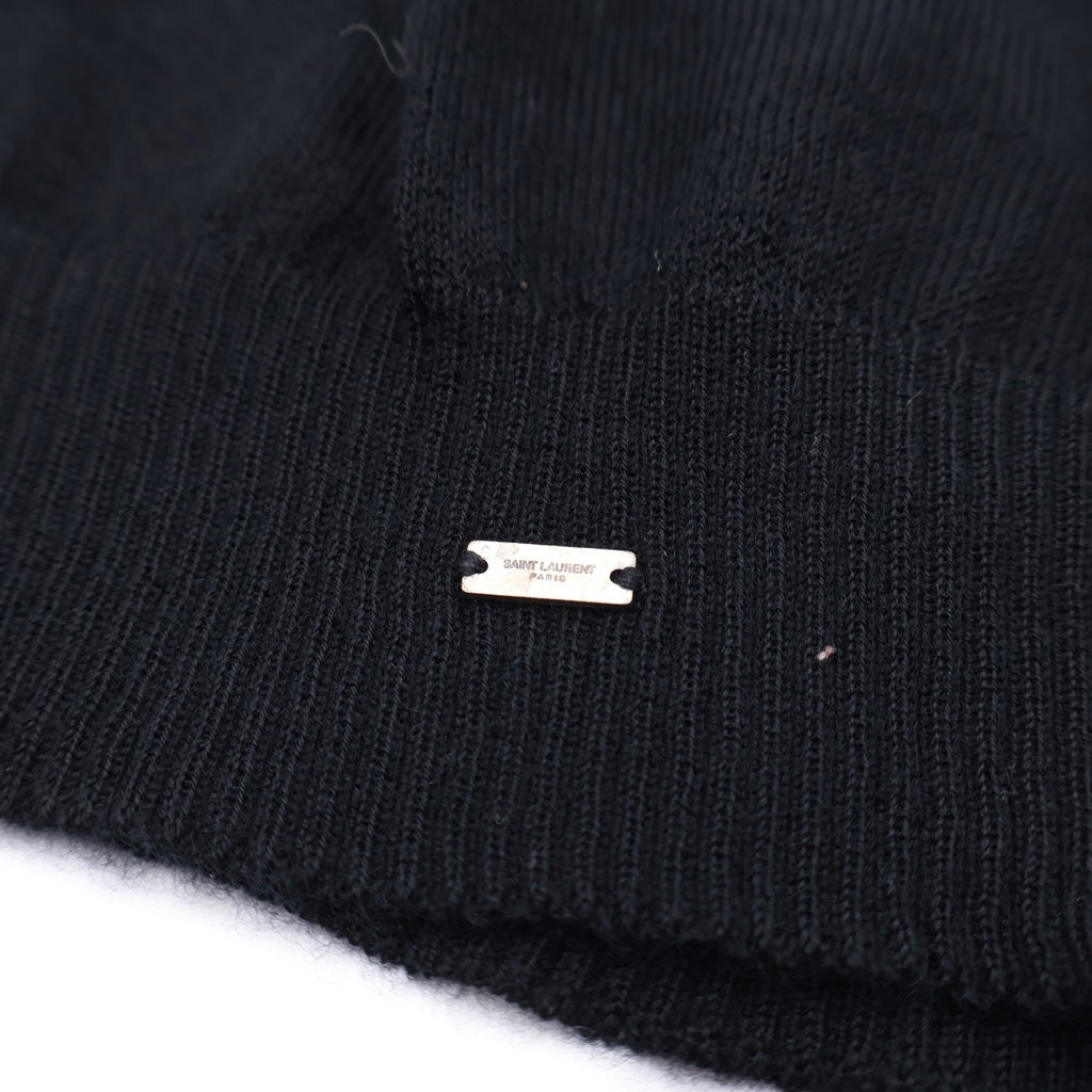 SAINT LAURENT PARIS(サンローランパリ) カシミア ニット帽 ビーニー ブラック 777171 3Y201