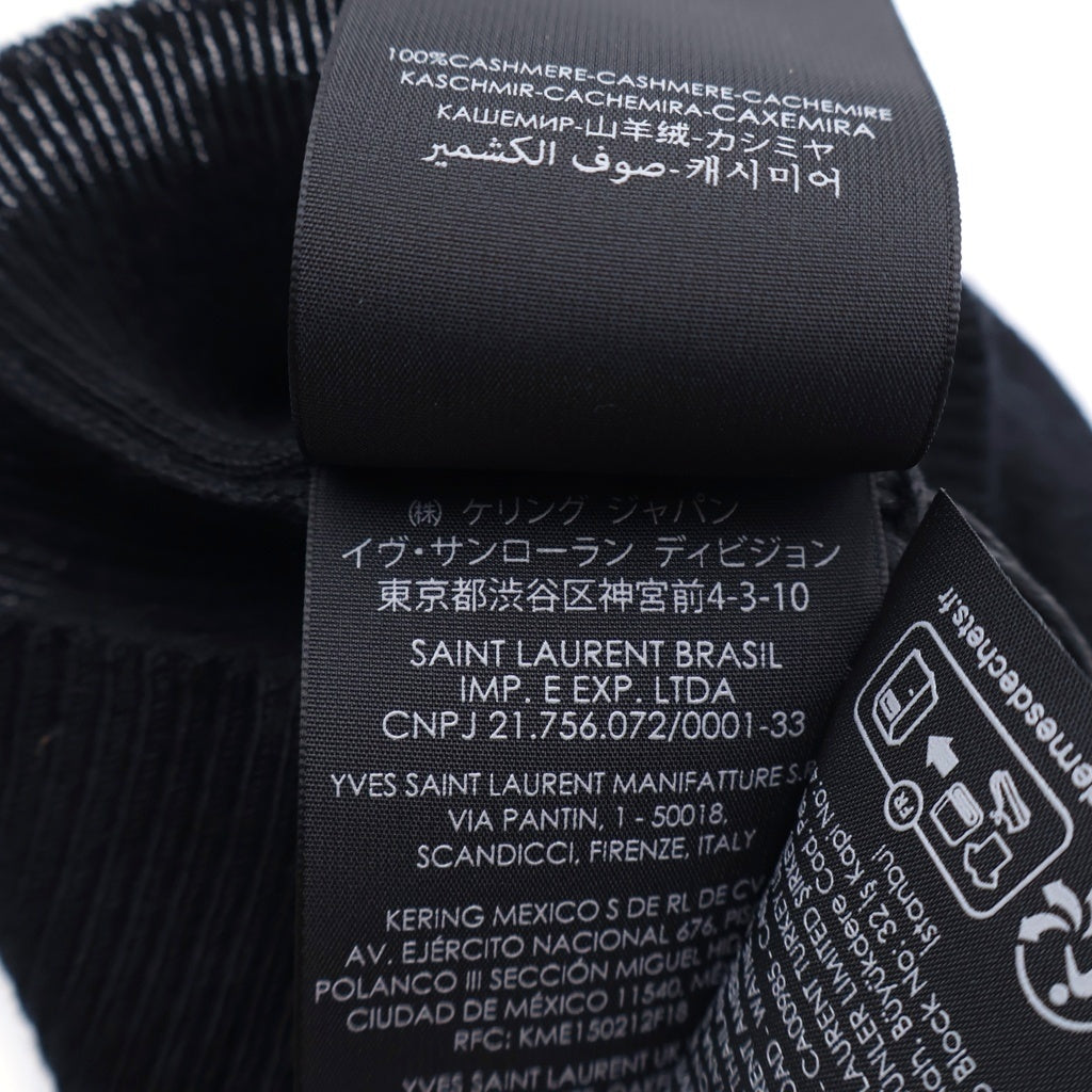 SAINT LAURENT PARIS(サンローランパリ) カシミア ニット帽 ビーニー ブラック 777171 3Y201
