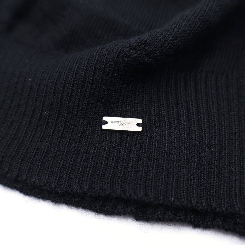 SAINT LAURENT PARIS(サンローランパリ) カシミア ニット帽 ビーニー ブラック 777171 3Y201 レディース