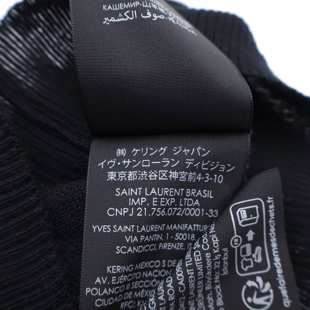 SAINT LAURENT PARIS(サンローランパリ) カシミア ニット帽 ビーニー ブラック 777171 3Y201 レディース