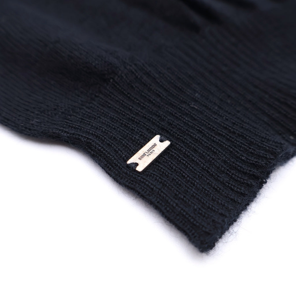 SAINT LAURENT PARIS(サンローランパリ) カシミア ニット帽 ビーニー ブラック 777171 3Y201