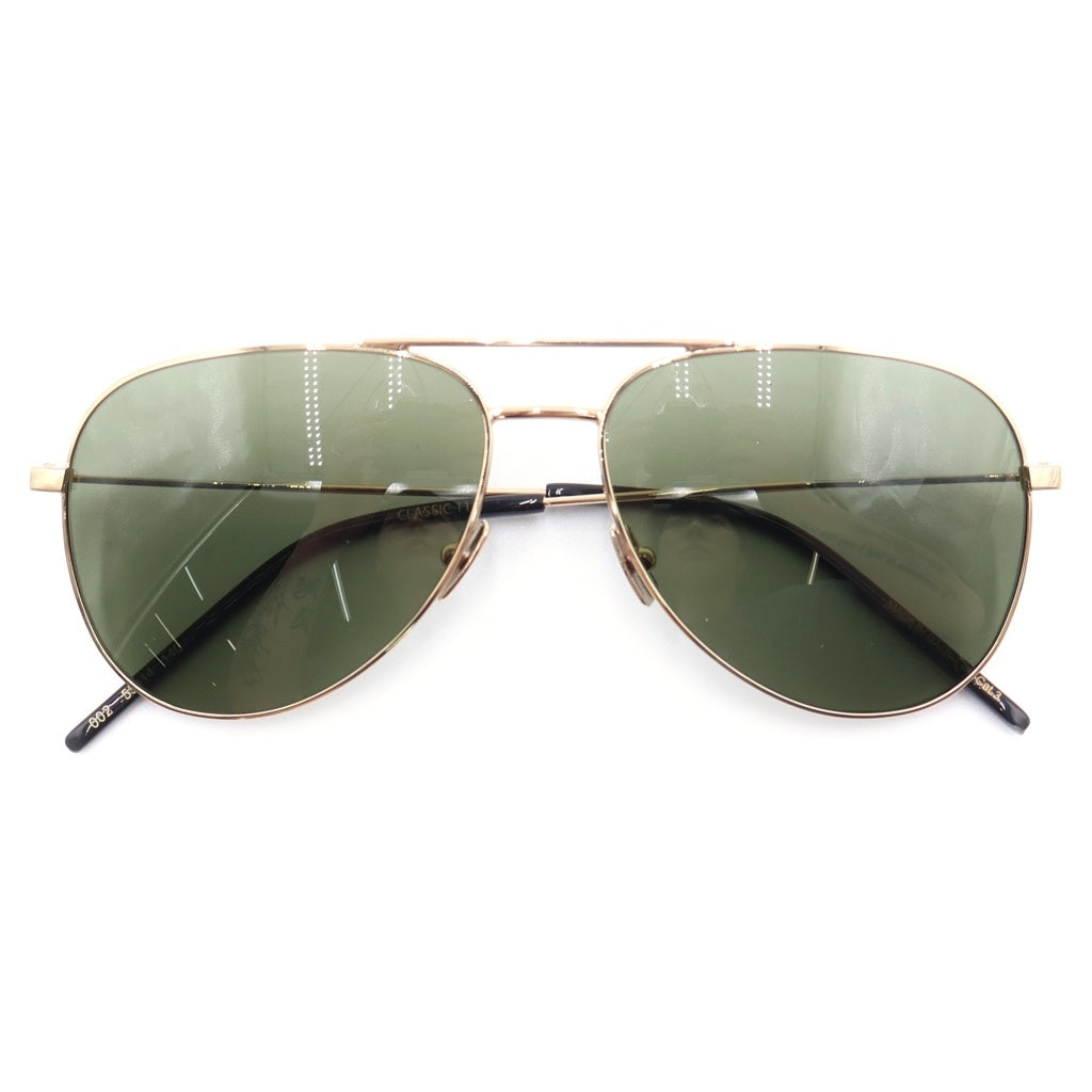 SAINT LAURENT PARIS(サンローランパリ) CLASSIC 11 M アイコニックパイロット アビエイターモデル サングラス アイウェア 眼鏡 グリーン/ゴールド