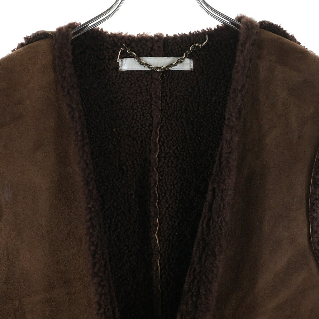 NUMBER (N)INE(ナンバーナイン) 02AW Archive ジョージ期 Sheep Skin Vest シープスキン ベスト ブラウン