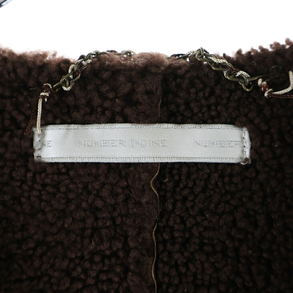 NUMBER (N)INE(ナンバーナイン) 02AW Archive ジョージ期 Sheep Skin Vest シープスキン ベスト ブラウン