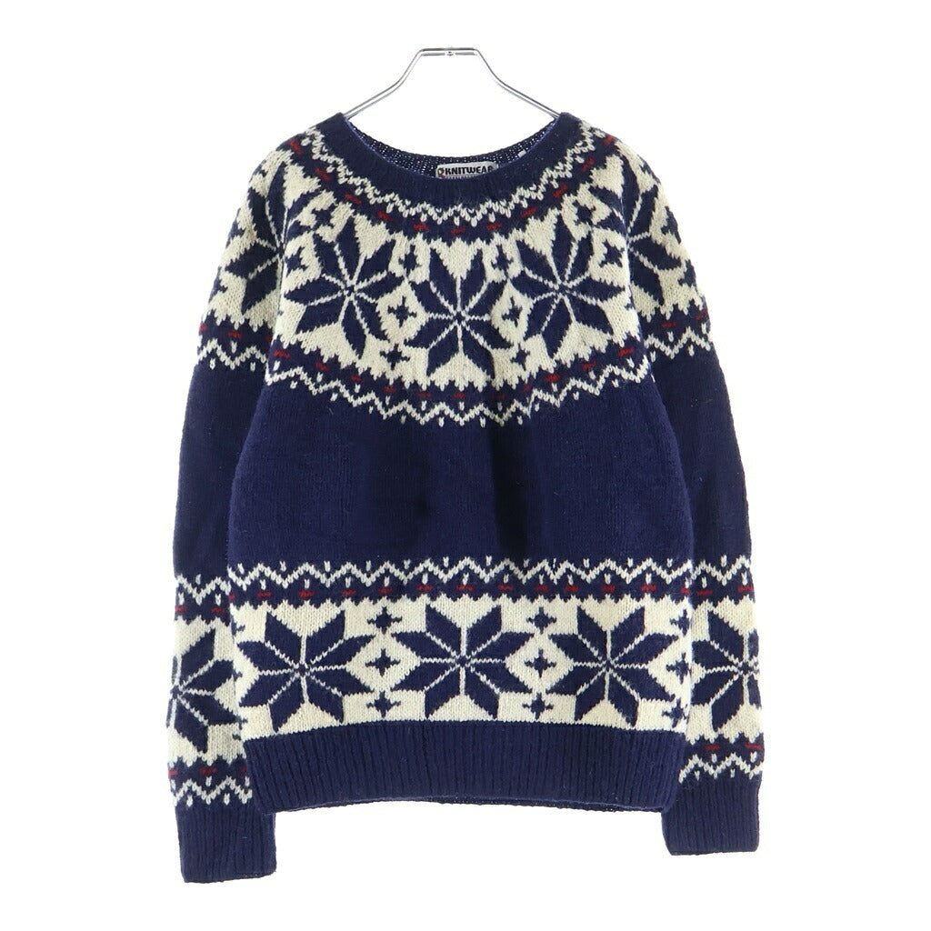 GOODENOUGH(グッドイナフ) 90s Knit Sweater ノルディック柄 セーター ニット ネイビー