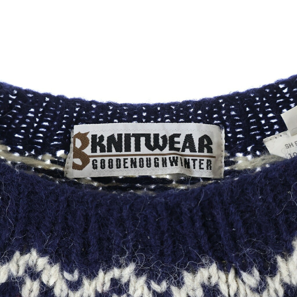 GOODENOUGH(グッドイナフ) 90s Knit Sweater ノルディック柄 セーター ニット ネイビー
