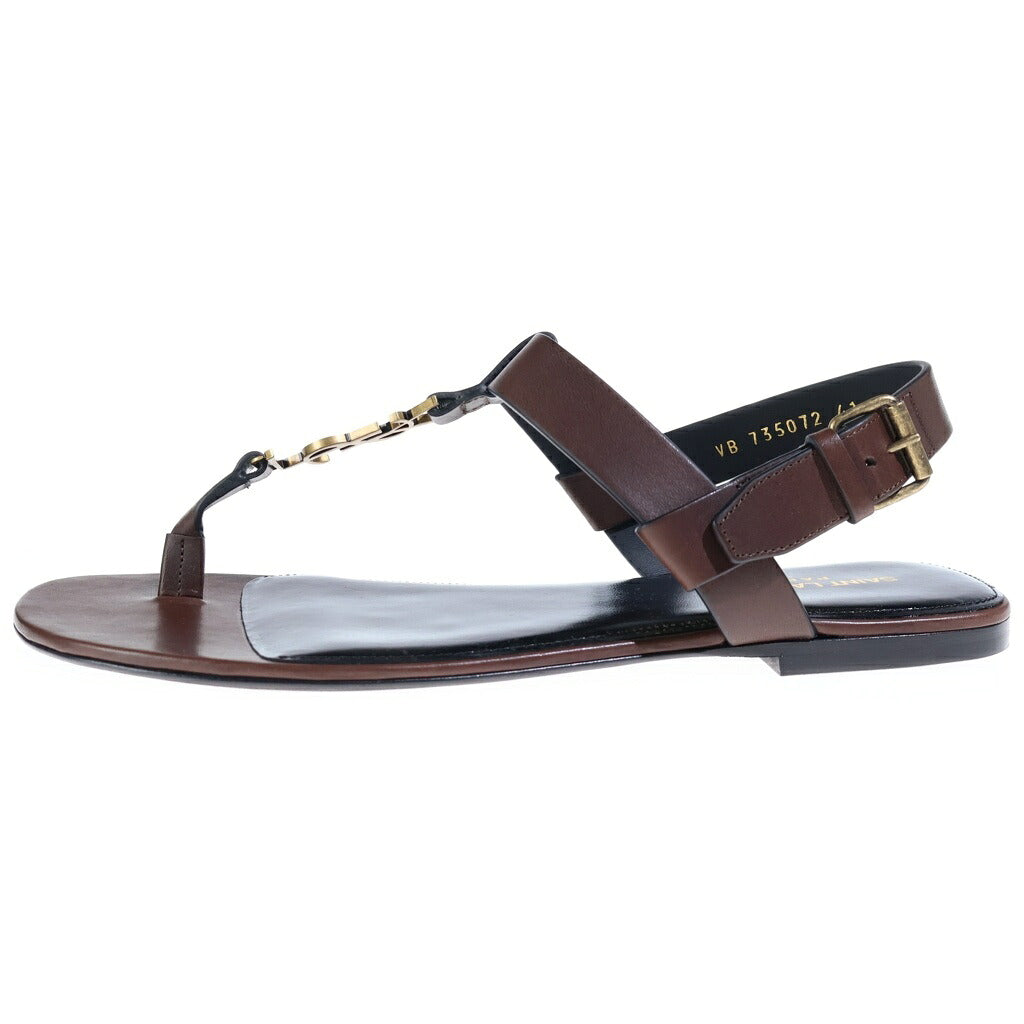 SAINT LAURENT PARIS(サンローランパリ) Cassandre Sandals カサンドラ サンダル スムースレザー ダークブラウン 735072 DWETT 6023