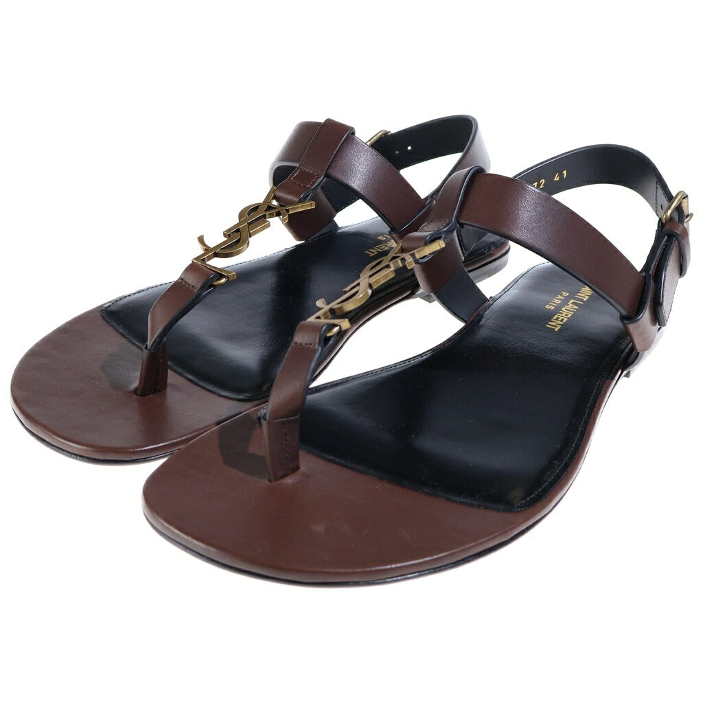 SAINT LAURENT PARIS(サンローランパリ) Cassandre Sandals カサンドラ サンダル スムースレザー ダークブラウン 735072 DWETT 6023