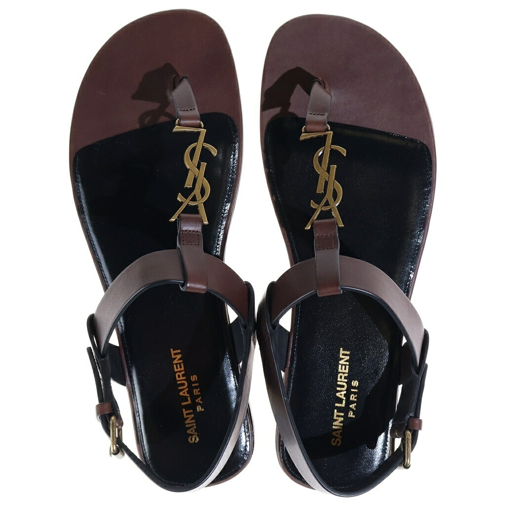 SAINT LAURENT PARIS(サンローランパリ) Cassandre Sandals カサンドラ サンダル スムースレザー ダークブラウン 735072 DWETT 6023