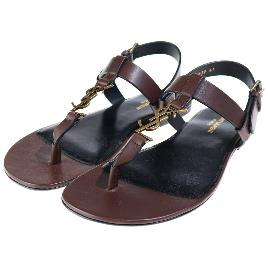 SAINT LAURENT PARIS(サンローランパリ) Cassandre Sandals カサンドラ サンダル スムースレザー ダークブラウン 735072 DWETT 6023