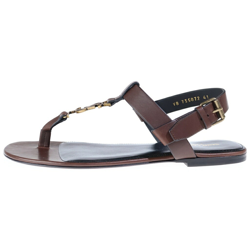 SAINT LAURENT PARIS(サンローランパリ) Cassandre Sandals カサンドラ サンダル スムースレザー ダークブラウン 735072 DWETT 6023