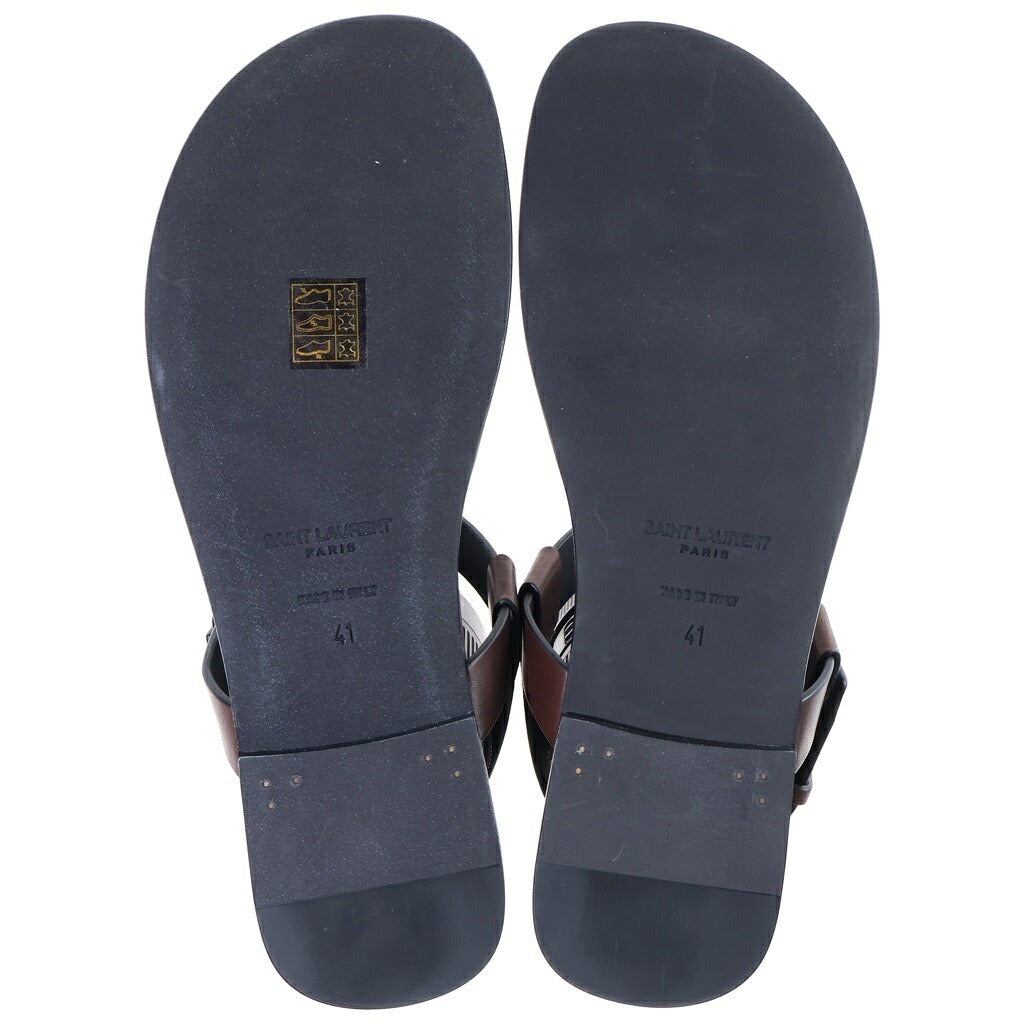 SAINT LAURENT PARIS(サンローランパリ) Cassandre Sandals カサンドラ サンダル スムースレザー ダークブラウン 735072 DWETT 6023