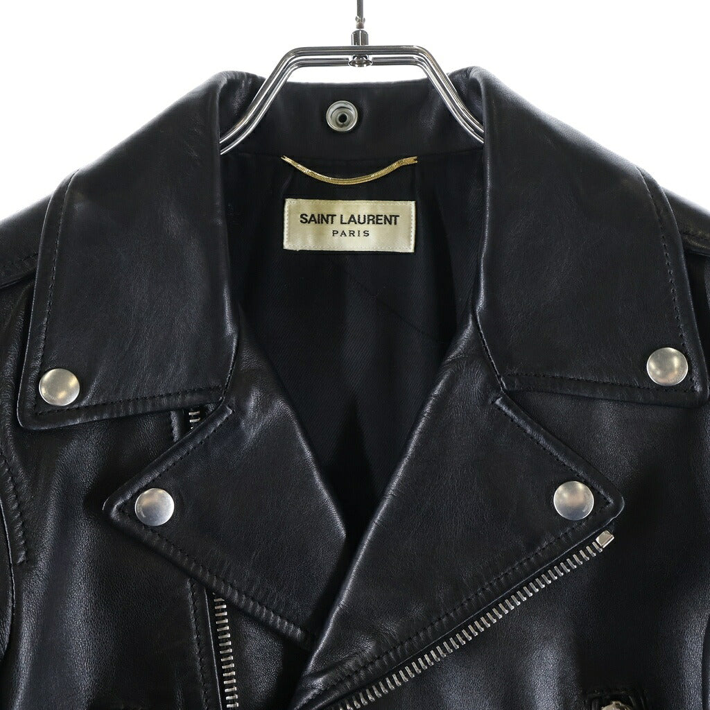 SAINT LAURENT PARIS(サンローランパリ) 17AW クラシック モーターサイクル レザー ダブルライダース ジャケット ブラック L01O 397287 Y5YA2