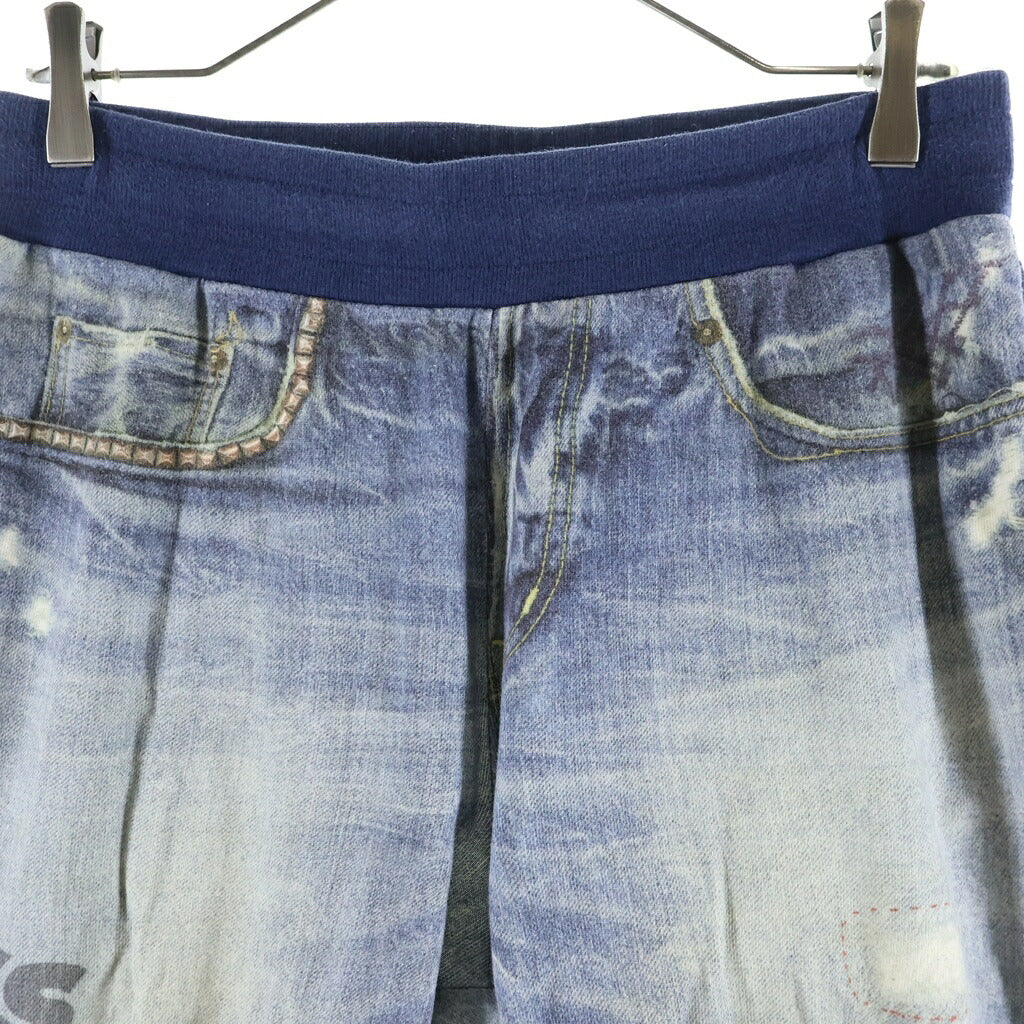 HYSTERIC GLAMOUR(ヒステリックグラマー) GUITAR GIRL ギターガール 転写プリント スウェットパンツ インディゴ レディース 02221CP07