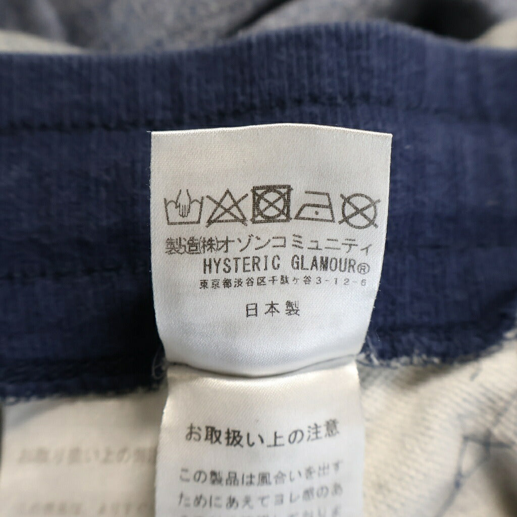 HYSTERIC GLAMOUR(ヒステリックグラマー) GUITAR GIRL ギターガール 転写プリント スウェットパンツ インディゴ レディース 02221CP07