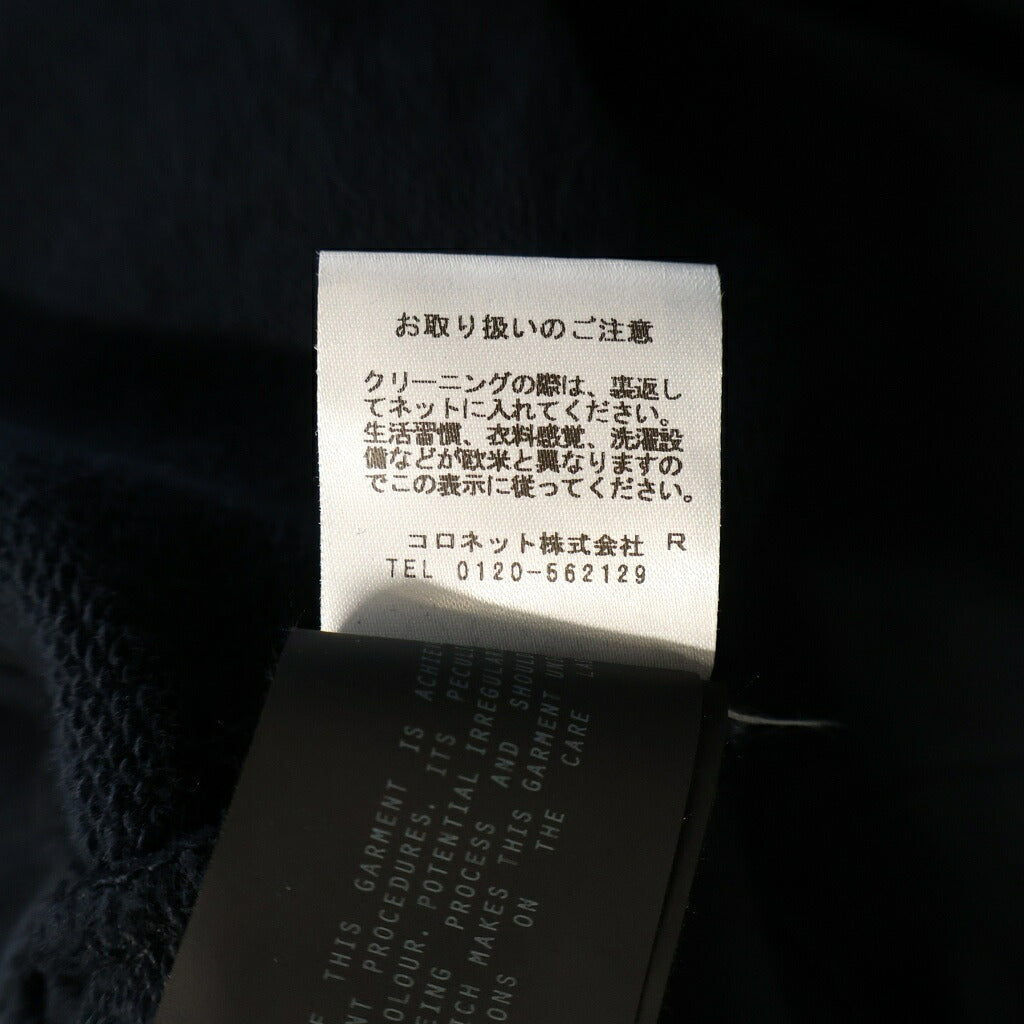 NO BRAND(ノーブランド) 44 LABEL GROUP（フォーティーフォーレーベルグループ）LOGO DESTRUCT HOODIE ロゴプルオーバーパーカー フーディ ネイビー B0030494-FA527-P527