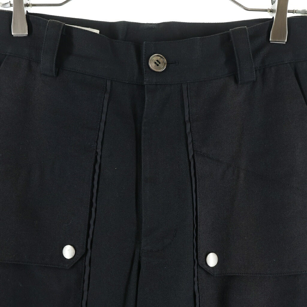 JIYONGKIM(ジヨンキム) 23AW SUN-BLEACHED DOUBLE KNEE TROUSERS ダブルニー ロングパンツ ブラック JK23AWPA09