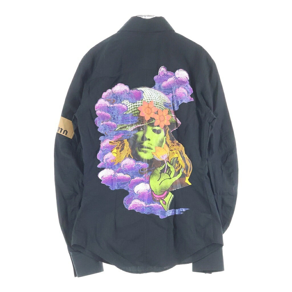 John Galliano(ジョン ガリアーノ) Graphic LS Shirt グラフィックプリント ロングスリーブ 長袖シャツ ブラック AUM304S
