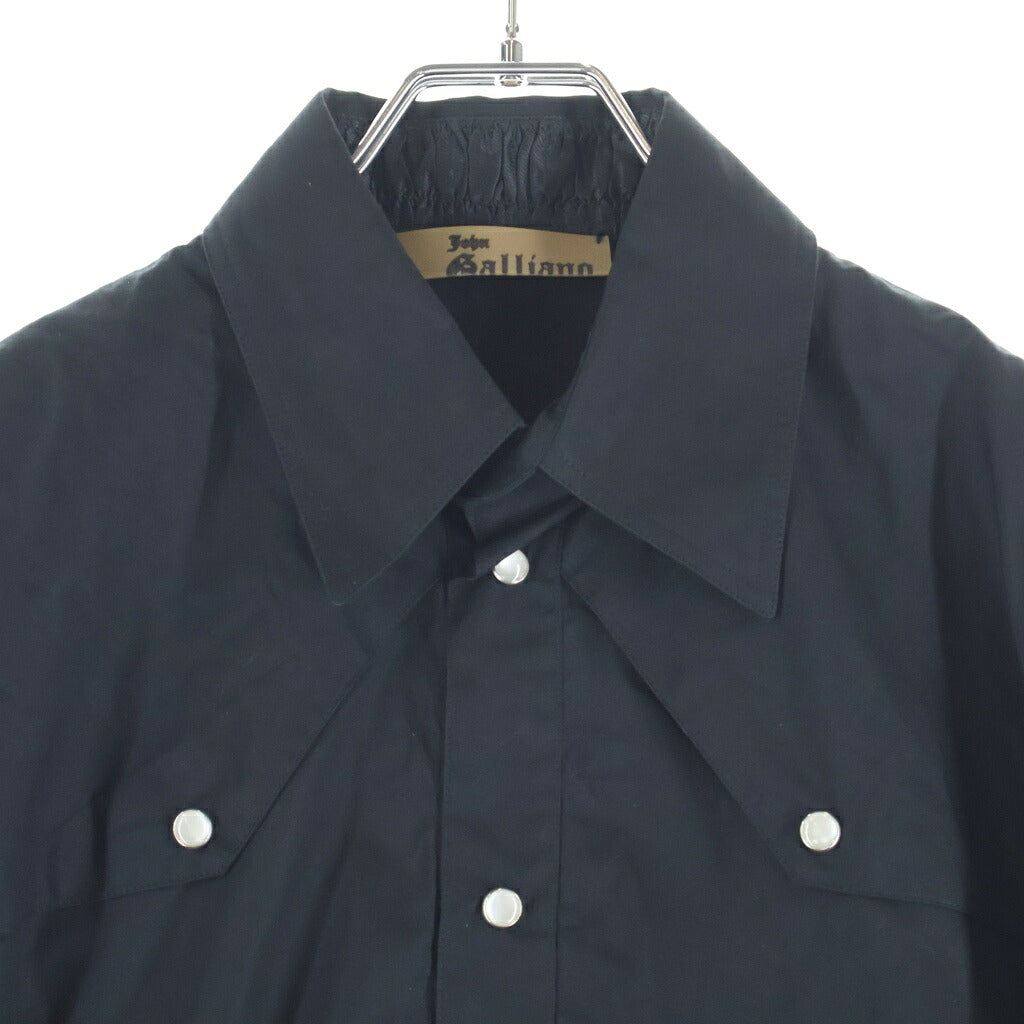 John Galliano(ジョン ガリアーノ) Graphic LS Shirt グラフィックプリント ロングスリーブ 長袖シャツ ブラック AUM304S