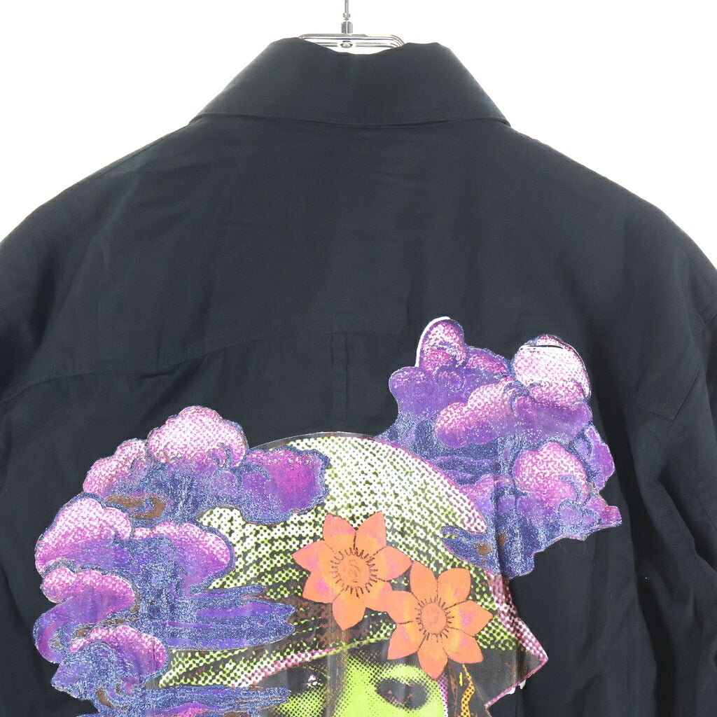 John Galliano(ジョン ガリアーノ) Graphic LS Shirt グラフィックプリント ロングスリーブ 長袖シャツ ブラック AUM304S